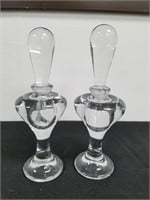 2 PC ART GLASS PERFUME BOTTLES