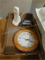 Box with 2 clocks and phone