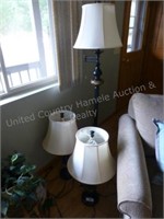 Lot of 3 lamps - 2 table & 1 floor