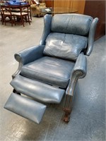 LARGE BALL & CLAW LEATHER STUDDED RECLINER