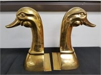VERY LARGE BRASS DUCK SUBSTANTIAL BOOKENDS