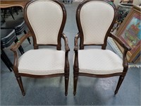 PAIR OF UPHOLSTERED DESIGNER ACCENT CHAIRS