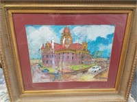 DICK MAW ORIGINAL PAINTING COURT HOUSE