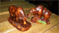 PAIR OF MOOSE & BEAR STATUES