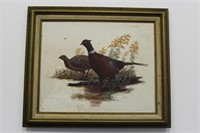 Signed Pheasant Print on Canvas