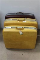 Three Vintage Hard Sided Suitcases