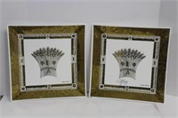 Pair of George Briard Milky Glass Platters