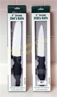2 ceramic chef knives, NIB