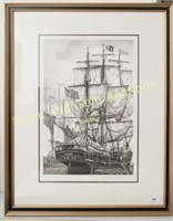 1976 framed artist signed lithograph; ships