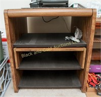 Pressed wood printer table with monitor stand