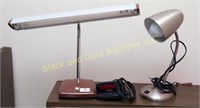 2 Desk Lamps & Small Alarm Clock