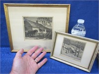 2 small L.O. Griffith signed etchings (1875-1956)