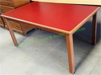 5 Foot Red Wooden Classroom table