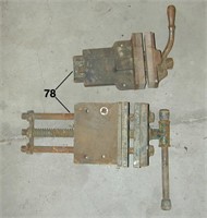 Pair of woodworking bench vises