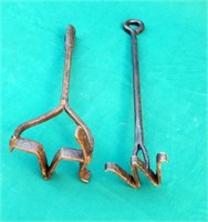 Pair of forged branding irons