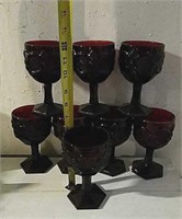 BEAUTIFUL VINTAGE CAPE COD RUBY RED GOBLETS BY
