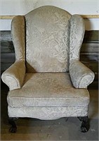 CLAWFOOT UPHOLSTERED CHAIR