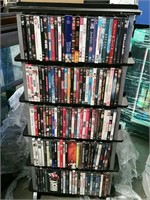 Rack of DVD movies
