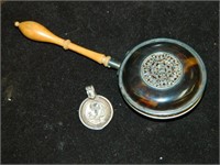 ANTIQUE STERLING PENDANT, SMALL BUTLER PAN