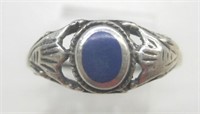 Old Sterling Silver Lapis Women's Ring