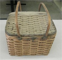 Antique Wood Picnic Basket