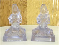 2 Rare Concubine Bookends, 1 Has Chips "As Is"