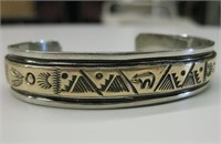 Navajo Sterling Silver & Gold Fill Bracelet