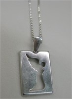 Lavaggi Sterling Silver Angel Pendant Necklace