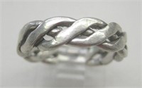 Sterling Silver Braided Link Ring