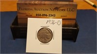 1936D Buffalo Nickel