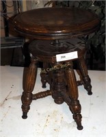 Antique Adjustable Oak Piano Stool
