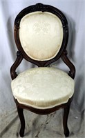 Louis X V I Walnut Carved Round Wood Side Chair