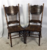 Pair Of Vintage High Back Dining Chairs