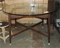 Mid-century Modern Glass Top Round Table