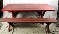 3 Piece Redwood Picnic Table & Benches Set