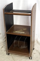 Rolling Stereo Cabinet With Record Holder