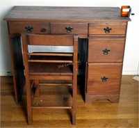 Vintage Pine Student Desk W Chair