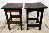 Antique Mission Dark Oak Small Pair Tables