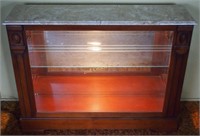 Vintage Marble Top Display Cabinet
