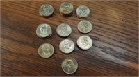 Roll of 25 Presidential Dollar Coins