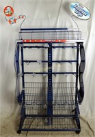 Blue Rolling Commercial Snack Rack