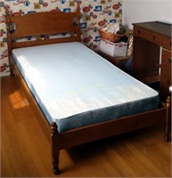 Vintage Hard Rock Maple Twin Bed Set