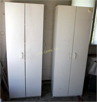 2 White 70” X 24” Storage Cabinets