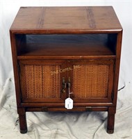 Wicker Front Storage End Table With Shelf