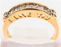 Jewelry 10kt Yellow Gold Diamond "I Love You" Ring
