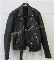 Black Leather Jacket: Size 42