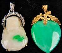 Jewelry 14kt Gold Heart Pendant & Buddha Pendant
