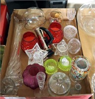 16 Pcs Assorted Glassware & Candle Holders Lot