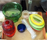 Vintage Glass Dishes & Candle Holders Box Lot