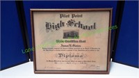 Vintage 1926 Framed High School Diploma
